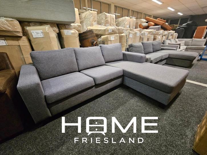 Hoekbank - Grijs - Verstelbare Hoek, Huis en Inrichting, Banken | Voetenbanken en Poefen, Zo goed als nieuw, 125 cm of meer, 125 cm of meer