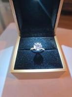 14K Gouden Damesring met 3.00ct Lab-Grown Diamant (E/VS2), Ophalen of Verzenden, Zo goed als nieuw, 17 tot 18, Met edelsteen