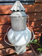 Antiek Scheepslantaarn ~ Stormlamp ~ Olielamp met wit Glas, Ophalen of Verzenden