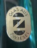 Zwiesel Germany vaas blauw/rook kristalglas rond 1960, Ophalen of Verzenden