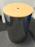 Rvs wasmand met houten deksel 58 cm hoog, Ophalen, Gebruikt, Rond, Riet