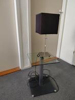 Glazen design tafeltje met bijbehorende lamp, Minder dan 55 cm, Rond, Glas, Ophalen