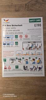 Safety Card German Airways Embraer 190, Ophalen of Verzenden, Zo goed als nieuw, Kaart, Foto of Prent