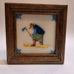 Delfts Blauw Tegeltje in Houten Lijst, Antiek en Kunst, Antiek | Wandborden en Tegels, Ophalen of Verzenden