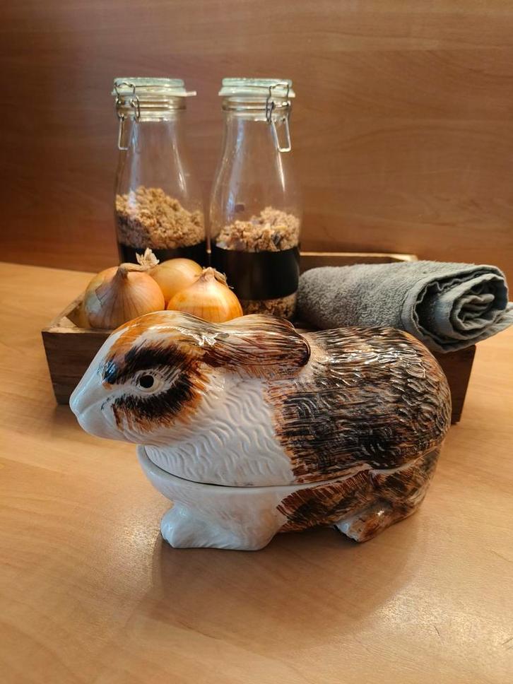 Patè vorm van Michel Caugant in de vorm van een konijn, Antiek en Kunst, Curiosa en Brocante, Ophalen of Verzenden