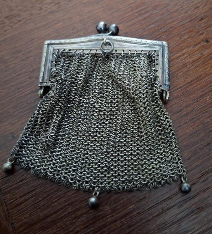 Vintage beurs-portemonnee, Sieraden, Tassen en Uiterlijk, Portemonnees, Gebruikt, Met knipsluiting, Ophalen of Verzenden