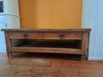 Oud eiken salontafel, Ophalen, Gebruikt, 100 tot 150 cm, 50 tot 75 cm