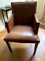 Set 6 leren vintage eettafelstoelen, Huis en Inrichting, Stoelen, Ophalen, Gebruikt, Bruin, Vintage