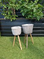 2 rieten potten, Overige materialen, Rond, Zo goed als nieuw, Tuin