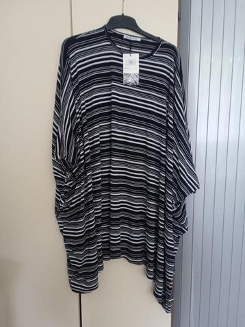 Nieuwe muni muni zwart wit gestreepte poncho (one size) beschikbaar voor biedingen