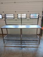 Grote RVS Horeca werktafel., Ophalen, 50 tot 75 cm, 200 cm of meer, 200 cm of meer