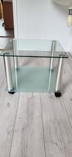 Glazen bijzet tafeltje 50x50x40, Huis en Inrichting, Ophalen, Minder dan 70 cm, Minder dan 70 cm, 40 tot 80 cm