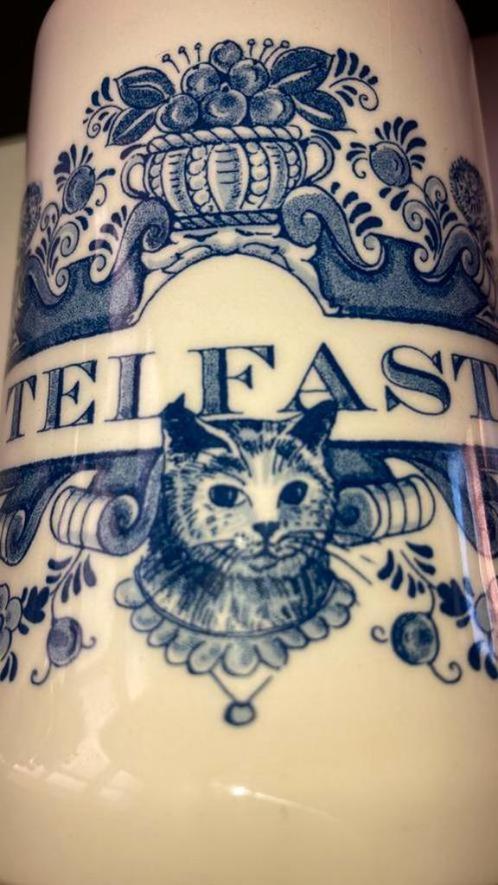 Oude Poezenpot Telfast van plateelbakkerij Schoonhoven, Antiek en Kunst, Curiosa en Brocante, Verzenden