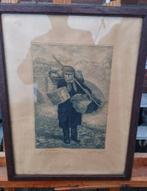 Jean de Bast (1883-1975) Boer uit Bouillon (België) 1936 ets, Antiek en Kunst, Kunst | Etsen en Gravures, Ophalen of Verzenden