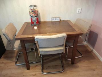 Vintage retro eettafel uitschuifbare tafel 