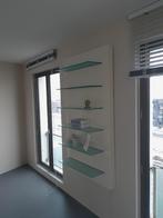 Wandmeubel met glas en verlichting, Ophalen, Glas, Zo goed als nieuw, Minder dan 150 cm