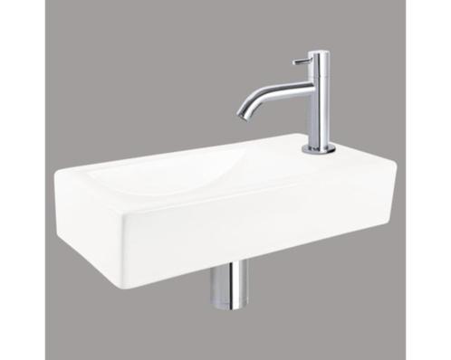 DIFFERNZ Neva Fonteinset keramiek chroom 38x18x8 cm (nieuw), Doe-het-zelf en Verbouw, Sanitair, Nieuw, Wastafel, Chroom, Steen
