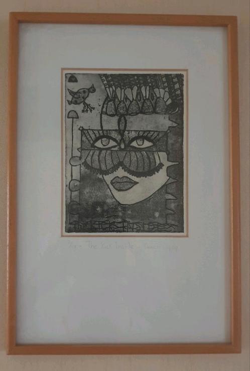 Ets The Kick Inside van Karen van Noort uit 1989, Antiek en Kunst, Kunst | Etsen en Gravures, Ophalen of Verzenden