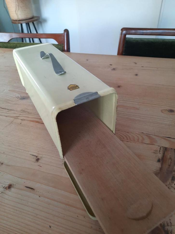 Vintage koektrommel met Houten Snijplank brabantia., Huis en Inrichting, Keuken | Keukenbenodigdheden, Gebruikt, Ophalen of Verzenden