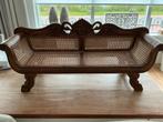 Vintage Beren/Poppenbankje met Rotan Zitting, Antiek en Kunst, Ophalen