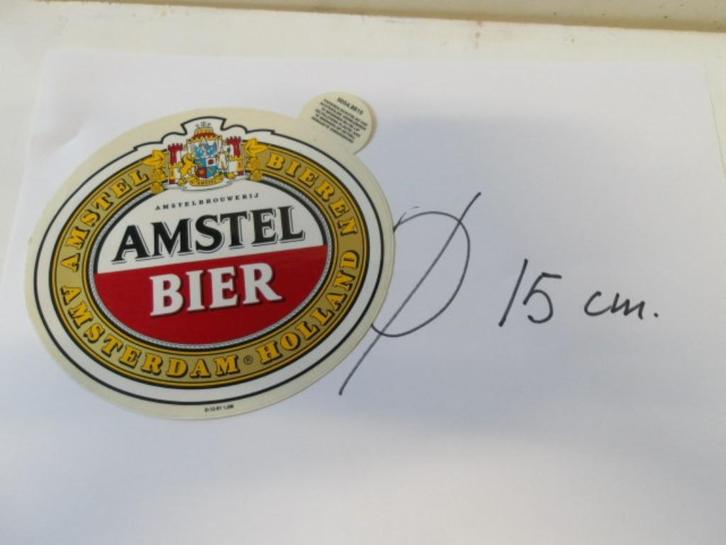 Amstel sticker (nr.1) Doorsnee 15 cm., Verzamelen, Biermerken, Nieuw, Overige typen, Amstel, Ophalen of Verzenden