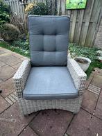 Comfortabele verstelbare wicker tuinstoel met kussens, Tuin en Terras, Tuinstoelen, Ophalen of Verzenden, Zo goed als nieuw, Wicker