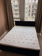 Gratis ophalen: Zwarte boxspring met Ikea topper, Huis en Inrichting, Ophalen, Zwart, Tweepersoons, Zo goed als nieuw