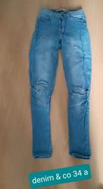 spijkerbroek h&m 34 wide leg/wit jeans met wijde pijpen, Ophalen of Verzenden, W27 (confectie 34) of kleiner, Wit, Zo goed als nieuw