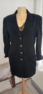 ESCADA  Retro  zwarte lange blazer goudkl knopen.mt 40, Maat 38/40 (M), Verzenden, Zwart, ESCADA