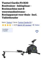 Cardio roeitrainer tunturi R30, Ophalen, Zo goed als nieuw