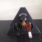 Wijnrek van echt leer voor 3 flessen zonder wijnflessen., Ophalen of Verzenden, Nieuw