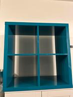 Blauwe open kast met 6 vakken, Ophalen, 100 tot 150 cm, Zo goed als nieuw, 25 tot 50 cm