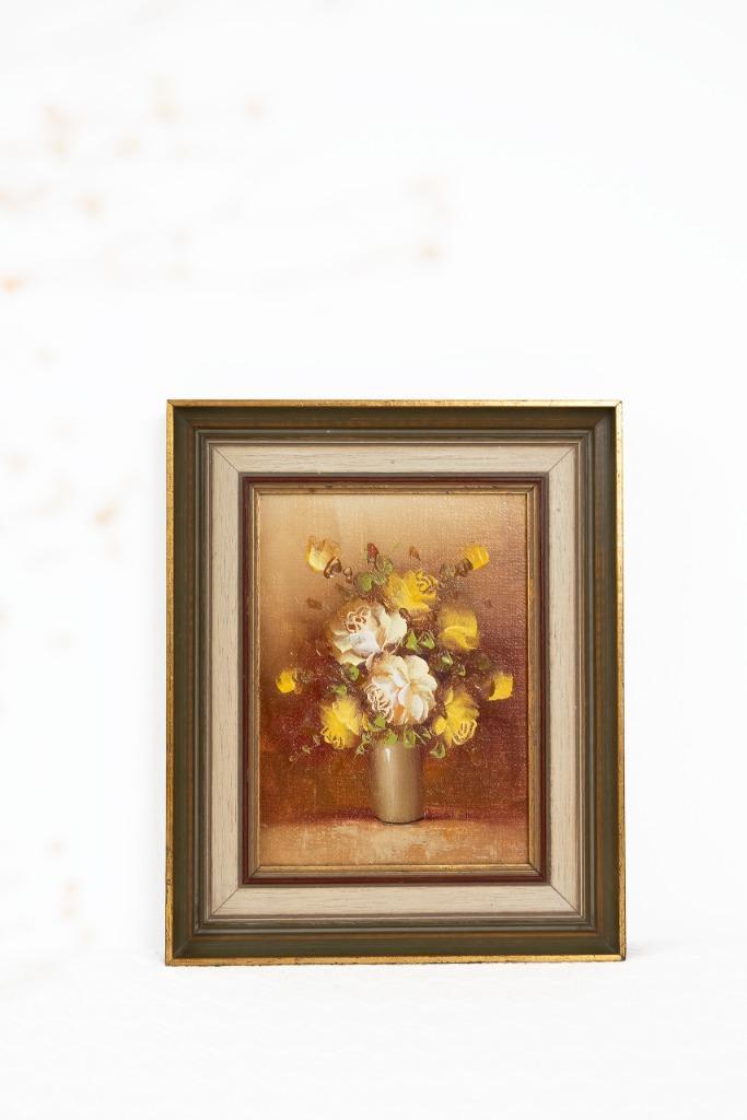 Vintage schilderij bloemen, Antiek en Kunst, Kunst | Schilderijen | Klassiek, Ophalen of Verzenden