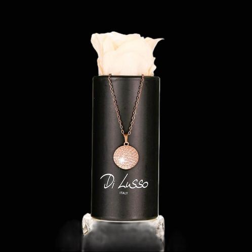 Ketting met roos in cadeauverpakking, Sieraden, Tassen en Uiterlijk, Kettingen, Nieuw, Overige materialen, Goud, Met hanger, Met strass
