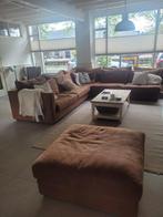 Cognac leren hoekbank, Huis en Inrichting, Banken | Bankstellen, Ophalen, 250 tot 300 cm, Gebruikt, 100 tot 125 cm
