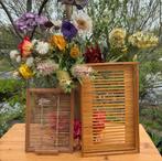 Dienblad bamboe - vintage - 1 groot en 1 klein, Huis en Inrichting, Ophalen of Verzenden, Zo goed als nieuw, Rechthoekig, Hout