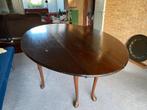 Antieke Engelse grote ovale tafel - inklapbaar (hangoor), Huis en Inrichting, Ophalen, Gebruikt, 100 tot 150 cm, Eikenhout