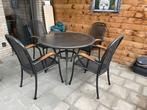 Tuintafel met stoelen, Tuin en Terras, Ophalen, Zo goed als nieuw, Aluminium