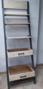 Industriele wandkast mangohout/staal, Huis en Inrichting, Kasten | Wandmeubels, Ophalen, 200 cm of meer, Zo goed als nieuw, Minder dan 150 cm