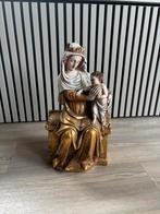 Zittende Madonna met kind – Puntgaaf vintage Maria beeld, Antiek en Kunst, Ophalen of Verzenden