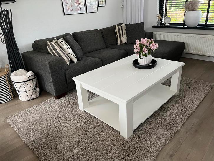 Hoekbank antraciet, Huis en Inrichting, Banken | Bankstellen, Gebruikt, Hoekbank, Driepersoons, 250 tot 300 cm, 75 tot 100 cm