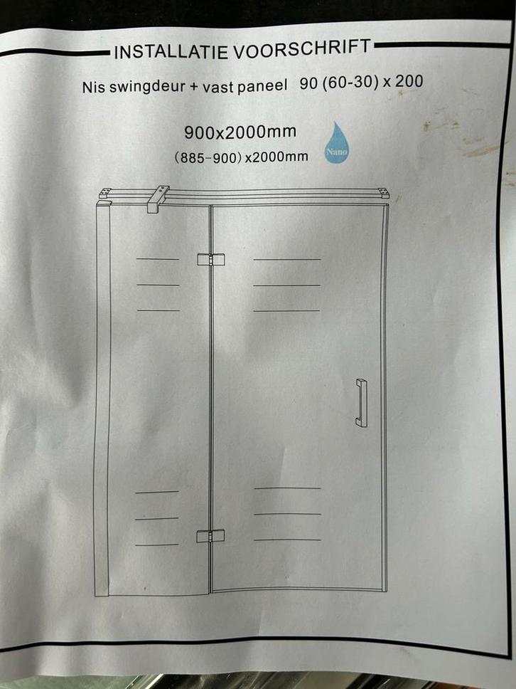 Nieuwe Douchedeur - Verkeerd Besteld!, Huis en Inrichting, Badkamer | Badkamermeubels, Nieuw, Overige typen, 150 tot 200 cm, 50 tot 100 cm