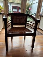 2 houten stoelen rotan donkerbruin riet, Ophalen