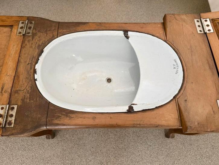 Antiek houten bidet (draagbaar)., Antiek en Kunst, Antiek | Overige Antiek, Ophalen