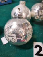 kerstballen retro zilver glas met afbeelding [b29], Ophalen of Verzenden