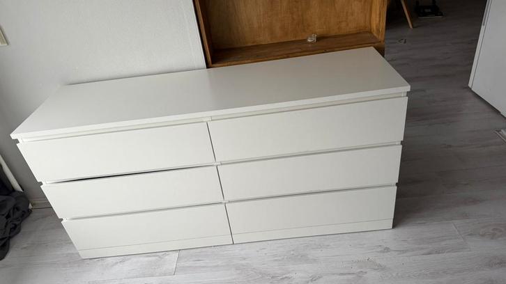 Ikea Malm Kast Dubbel - 1 Plankje Beschadigd, Huis en Inrichting, Kasten | Dressoirs, Gebruikt, 150 tot 200 cm, 25 tot 50 cm, Met lade(s)