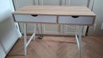 Bureau 76,5x100x48 wit/eiken, Ophalen, Zo goed als nieuw, Bureau