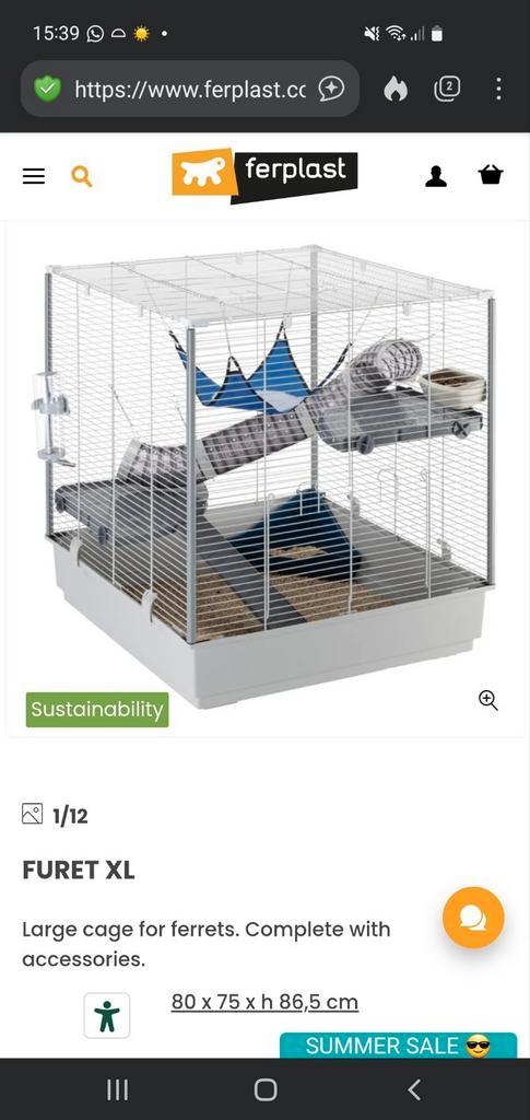 Ferplast Furet XL, Dieren en Toebehoren, Knaagdieren en Konijnen | Hokken en Kooien, Zo goed als nieuw, Hok, 60 tot 90 cm, 75 tot 110 cm