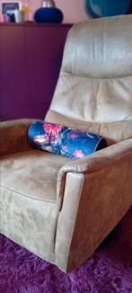 Relaxfauteuil olijfgroen alcantara, Huis en Inrichting, Stoelen, Ophalen, Zo goed als nieuw, Overige kleuren, Eén