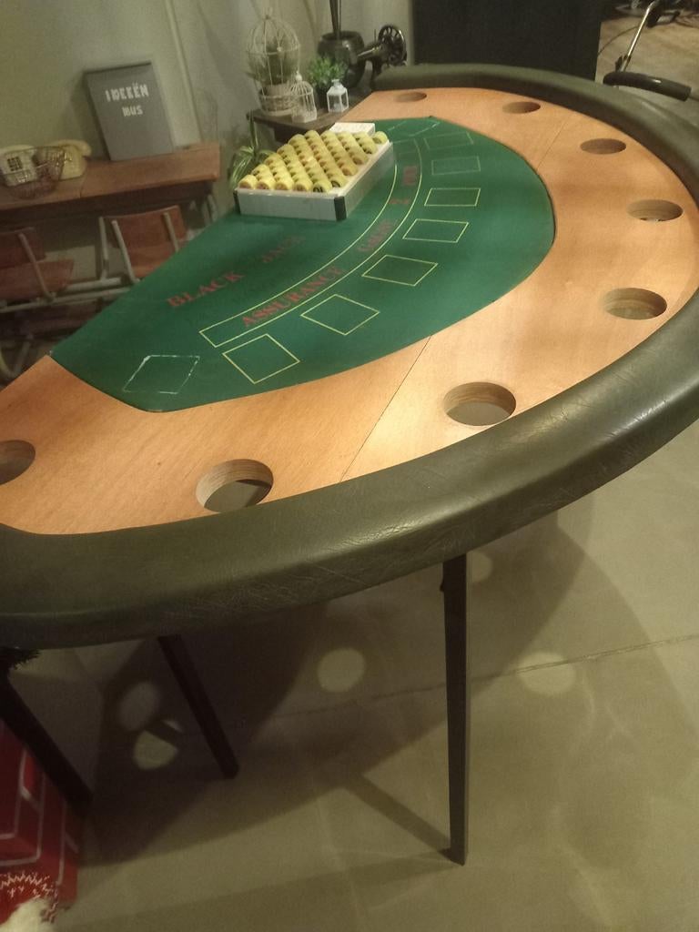 Inklapbare Blackjack Speeltafel, Hobby en Vrije tijd, Ophalen, Gebruikt, Onbekend, Vijf spelers of meer